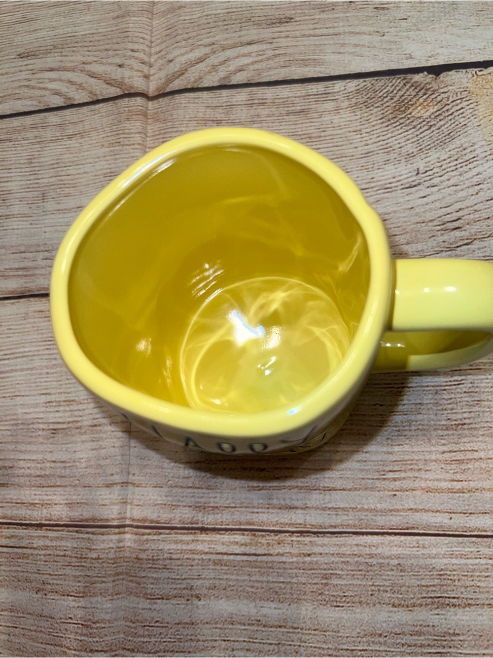 NWT Rae Dunn Yellow "Happy Spring" Ceramic Mug - Picture 3 of 6